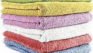 Groko Textiles Small and Lightweight Cotton Towels Assorted Pastel Mix 24 x 40 inches Towels (6) Perfect Size for Hair Drying and Small Children