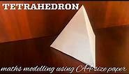 Triangular Pyramid (tetrahedron) | maths model using A4 size paper