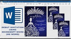 BLUE | How to make DEBUT INVITATION in Microsoft Word (MS Word) | DIY | Cassy Soriano