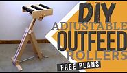 Easy DIY adjustable 3 rolls outfeed stand | FREE PLANS
