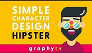 How to Draw a Hipster - Simple Flat Character - Illustrator