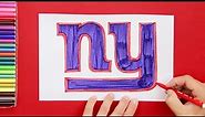 How to draw NY Giants Logo (NFL Team)