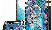 Loheckle for Samsung Galaxy S10E Case, Cute Square Designer Phone Cases Galaxy S10E with Ring Stand Holder and Lanyard for Women Girls, Aesthetic Mandala Luxury Cover for Samsung S10E