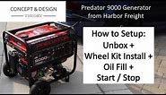 Predator 9000 Harbor Freight Portable Generator How to Setup