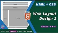 How to create Website Page Layout in HTML CSS | using Float - Web Layout Design Tutorial 01