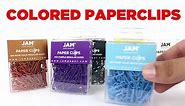 JAM PAPER Colorful Standard Paper Clips - Regular 1 Inch - Black Paperclips - 100/Pack