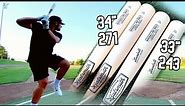 LONG & LIGHT vs SHORT & HEAVY - Wood Baseball Bat Reviews - 243 33/31 Uncupped vs 271 34/31 Cupped