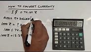 currency conversion Dollar to Rupees & Rupees to Dollar || How to convert dollar into rupees