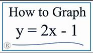 How to Graph y = 2x - 1 (y equals 2x minus 1)