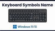 Keyboard Symbols Name