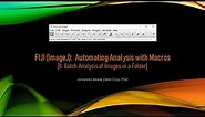 FIJI (ImageJ): Automating Analysis with Macros (II. Batch Analysis of Images in a Folder)