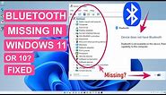 Fix Bluetooth Not Showing In Device Manager On Windows 11 & 10 - Get Missing BT