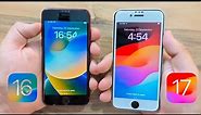 iOS 16 vs iOS 17 - iPhone SE 2020