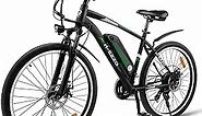 Electric Bike for Adults 350/750W Electric Bikes 26" Electric Mountain Bike Shimano 21 Speed Gears Electric Bicycle 36V 10.4Ah/48V 10.4Ah Removable Battery,Free Lock
