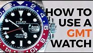 How to use a GMT Watch Function | Rolex GMT-Master II | Crown & Caliber