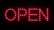 "OPEN/CLOSED" LED Sign with Hanging Chain, Rectangular - Red & Yellow