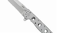 CRKT M16-03SS EDC Folding Pocket Knife: Sandvik Frame Lock, 4-Position Pocket Clip Bead Blast Blade, Stainless Steel Handle