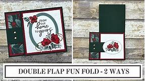 Double Flap Fun Fold Christmas Card Ideas | 2 Ways