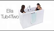 Ella's Bubbles: Tub4Two Walk-In Bathtub with Door/Seat - Two Person Dual Seated Tub - Bathe Safely
