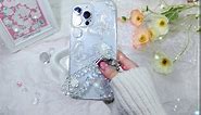 Lovmooful Compatible for iPhone 12/12 Pro Case Clear Cute 3D Glitter Butterfly with Flower Floral Pearl for Girls Women Soft TPU Shockproof Protective Girly for iPhone 12/12 Pro-Pearl Butterfly