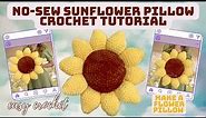 Easy No-Sew Crochet Sunflower Pillow: Perfect Summer Project