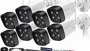 [2 Way Audio & 100 ft Super Night Vision] Dual Antennas Wireless Security Camera System Outdoor, 8pcs 5.0MP CCTV Camera Security System Wireless, Home Wi-Fi Video Surveillance NVR Kits for Businesses