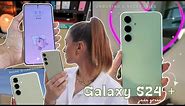 Samsung Galaxy S24+ 💚 aesthetic unboxing, accessories, Galaxy AI & iPhone 15 comparison