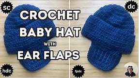 How to Crochet a Baby Hat with Ear flaps 🐥 | 0-12 months | A Little Llama Crochet Pattern 🎀