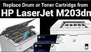 Remove or Replace Toner Cartridge on HP LaserJet Pro M203dn Printer