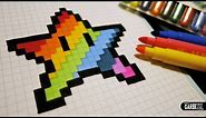 Handmade Pixel Art - How To Draw a Kawaii Rainbow Star #pixelart