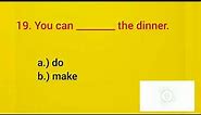 English Vocabulary Quiz : Do vs. Make