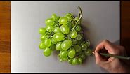 How to draw green grapes - Time Lapse (Long Version)