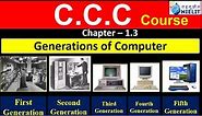 chapter 1.3 || Generations of Computer || Generation - First || Second || Third || Fourth || Fifth
