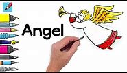 How to Draw a Christmas Angel Real Easy