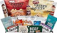Keto Diet Snack Box 20-Count - Keto Gift Box Variety Pack Low Carb & Sugar Snacks, Gluten-Free | Care Package for Family and Friends | Gift Baskets - Healthy Ketogenic- Friendly Pork Rinds, Cheese Crisps, Protein Bars, Jerky & Gifts for Healthy Lifestyle Cool Snacks