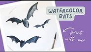 Watercolor Bats | wet-on-wet technique