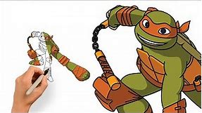 Drawing Michelangelo from Teenage Mutant Ninja Turtles