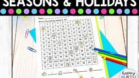 120 Chart Missing Numbers | 1-120 Number Writing & Order | Holidays & Seasons