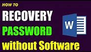 How to unlock word document without password | Word file password recovery 100 % | 2024