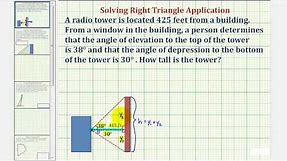 Ex: Find Height of Building Using Angle of Elevation and Angle of Depression