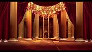 Red open stage curtain deluxe hall rotating crystal lamp photography&video background