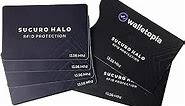 Walletopia Contactless RFID/NFC Blocking Protection - 4 Cards & 2 Sleeves for Credit Cards, ID in wallet or purse (Black)