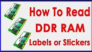 DDR RAM: How to read Memory Specifications?