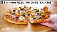 5 Minute NO OVEN , NO YEAST PIZZA! Lockdown Pizza Recipe