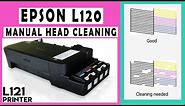 Epson L120 Head Cleaning and Nozzle Check Without Computer | Epson L121 #tutorial