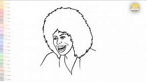 Tina Turner drawing | American singer drawing | How to draw Tina Turner step by step easy way