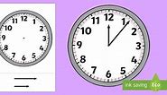 Blank Analog Cut-Out Clock Face Template  (with Hands)