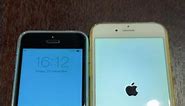 iPhone 5c vs iPhone 6 boot up test #shorts #iphone5c #ios8 #iphone6 #ios10