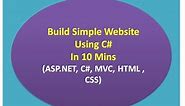 ASP.NET C# - Build Simple website using c# in 5 mins | Visual Studio