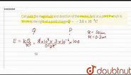Calculate the magnitude and direction of the electric field at a point P which is 30 cm to the r...